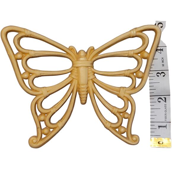 Homco Set of 3 Vintage Brown Syroco 70's Butterflies Wall Decor MCM Made In USA - Picture 12 of 12